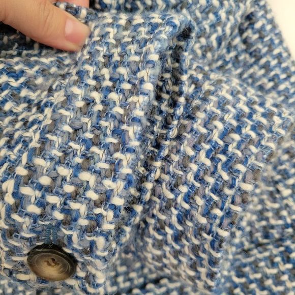 COPY - Talbots petite tweed blazer suit jacket size 4P blue white . - Picture 4 of 11